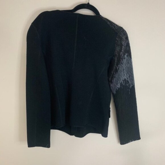 Emporio Armani Beaded Wool Blend Blazer Jacket Black 44 - Picture 5 of 16